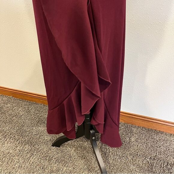 WOOSEA halter High Neck Split Bodycon Mermaid Evening Cocktail Long Dress - Picture 4 of 15